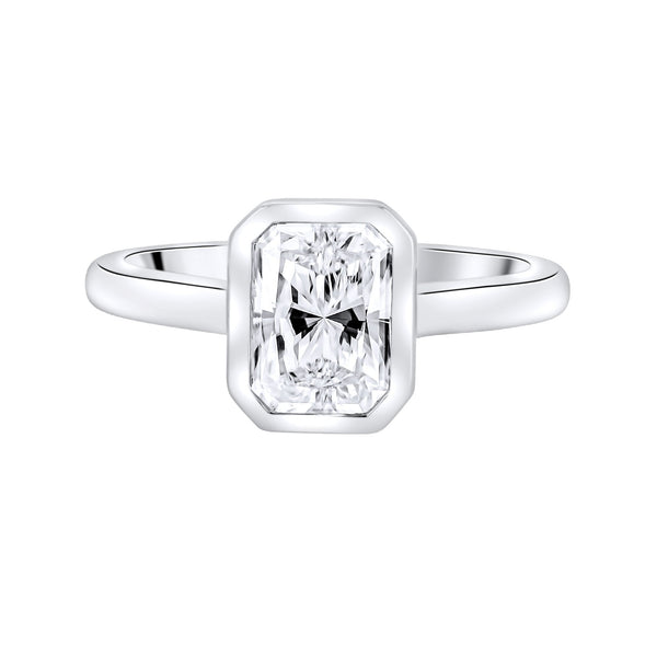 Lab grown platinum 1.50ct D VVS2 IGI radiant cut diamond ring