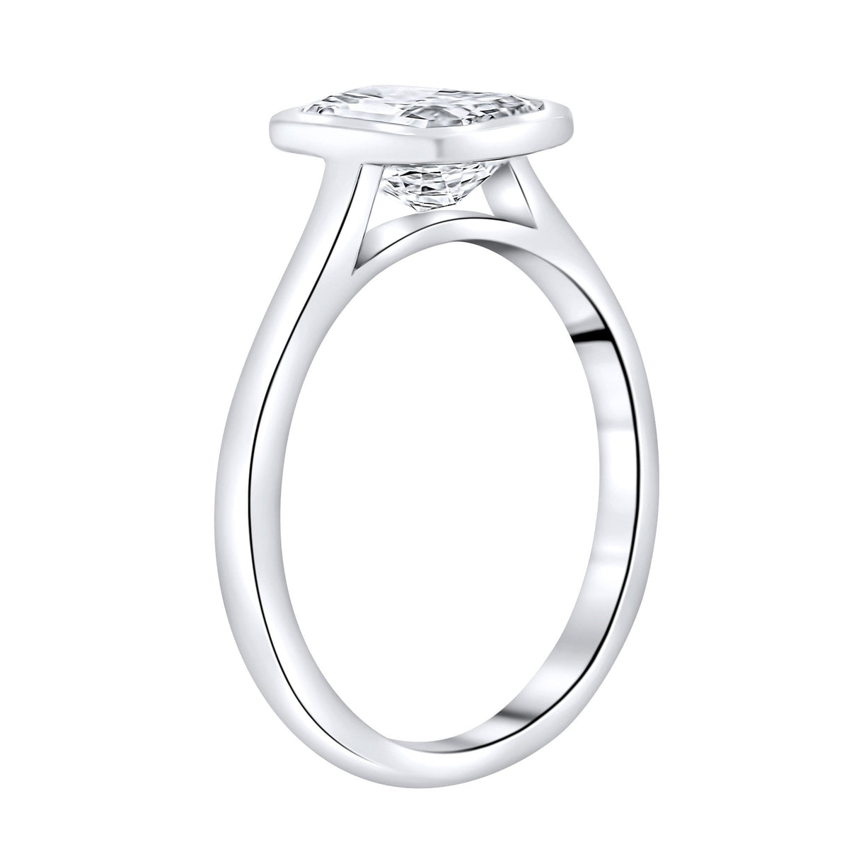 Lab grown platinum 1.50ct D VVS2 IGI radiant cut diamond ring