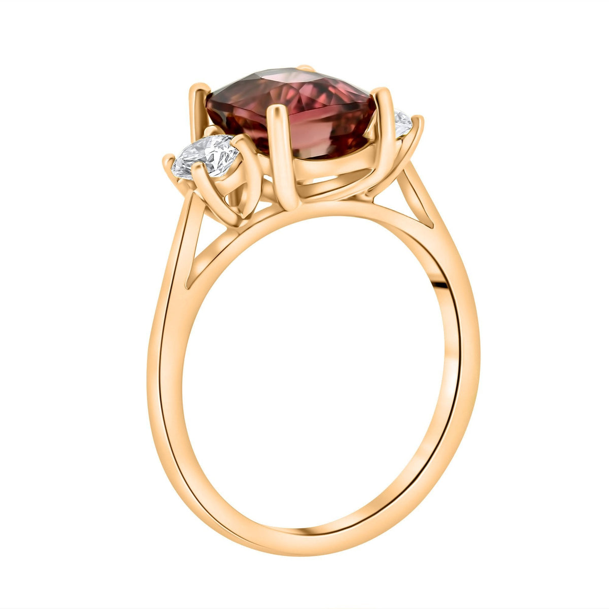 18ct rose gold 2.67ct pink tourmaline & 0.43ct diamond ring