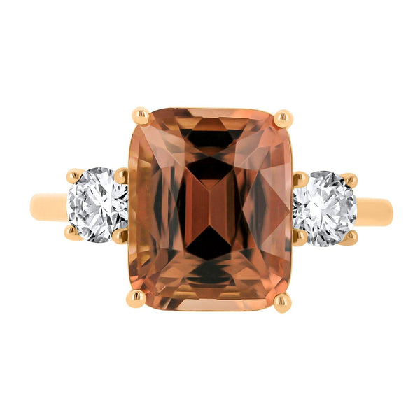 18ct rose gold 4.14ct orange tourmaline & 0.50ct diamond ring