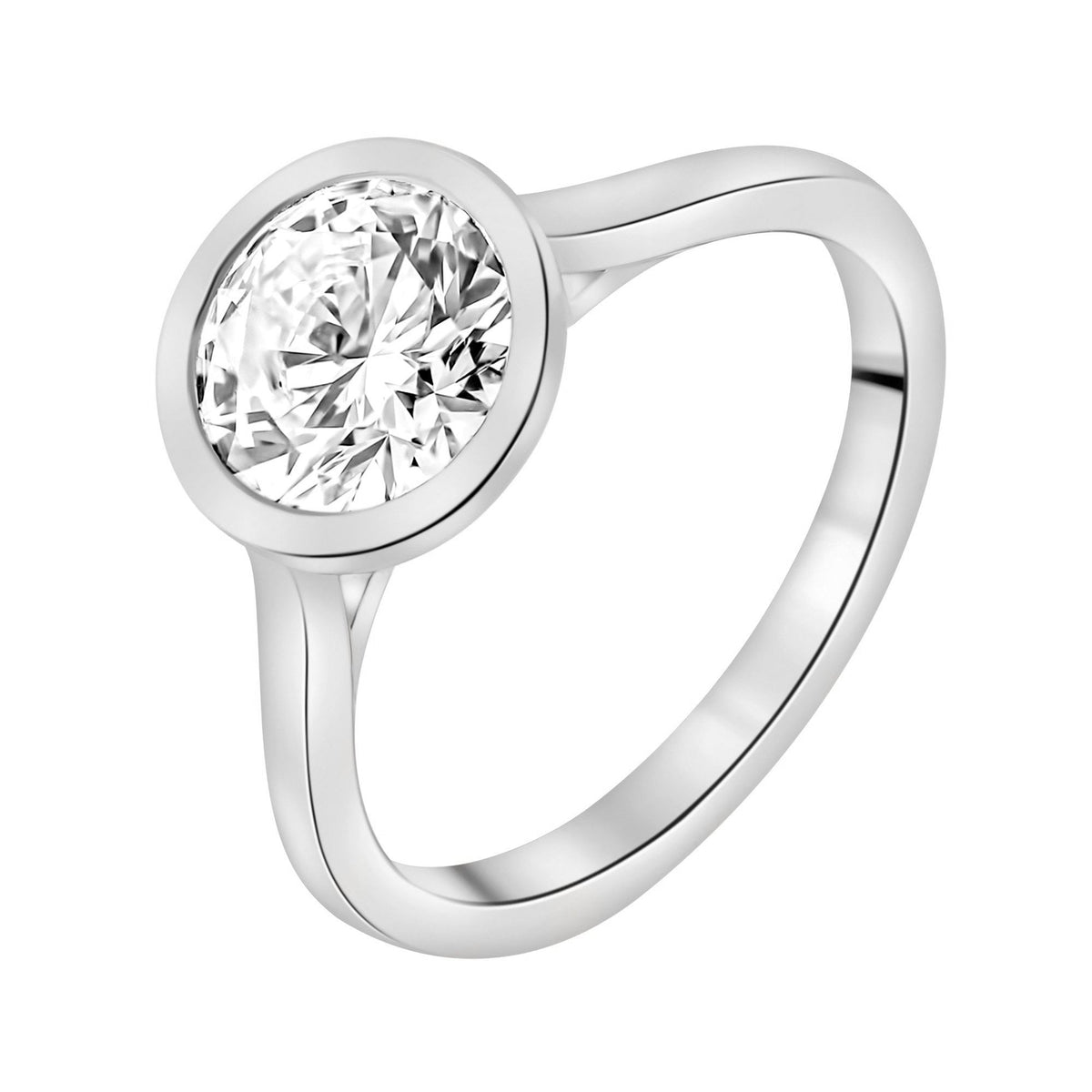 Lab grown platinum 2.01ct D VVS2 IGI round diamond ring