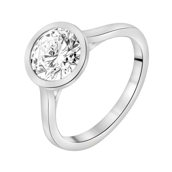 Lab grown platinum 2.01ct D VVS2 IGI round diamond ring
