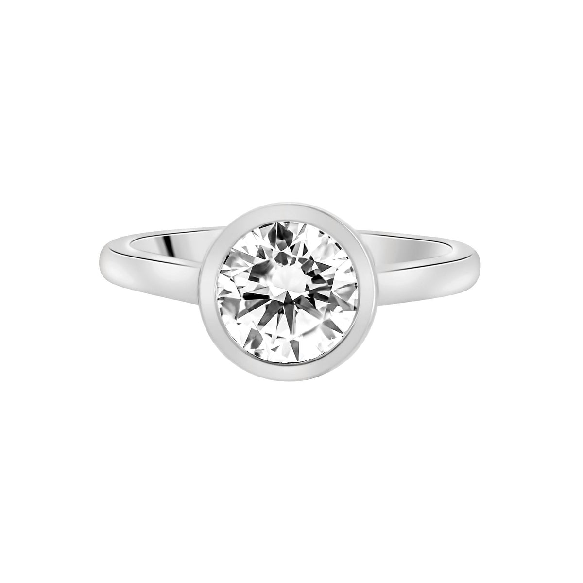 Lab grown platinum 2.01ct D VVS2 IGI round diamond ring