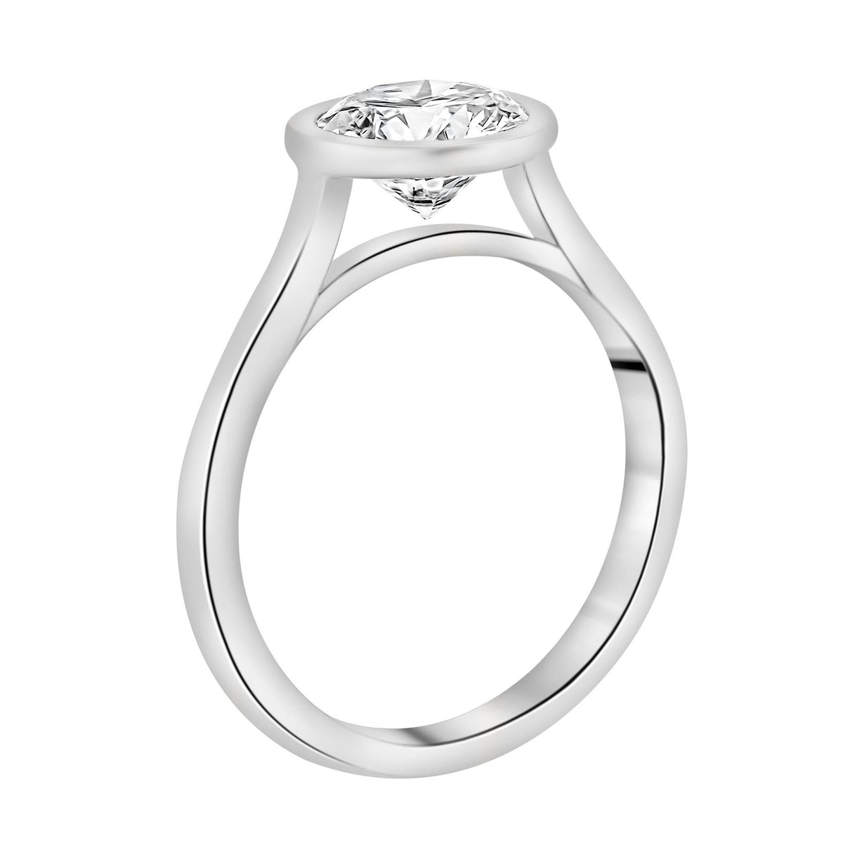 Lab grown platinum 2.01ct D VVS2 IGI round diamond ring