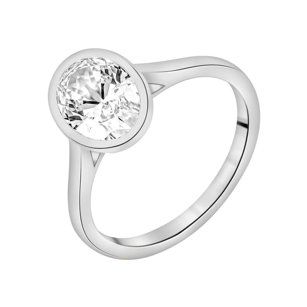 Lab Grown Platinum 2.04ct D Vvs2 Igi Oval Cut Diamond Ring