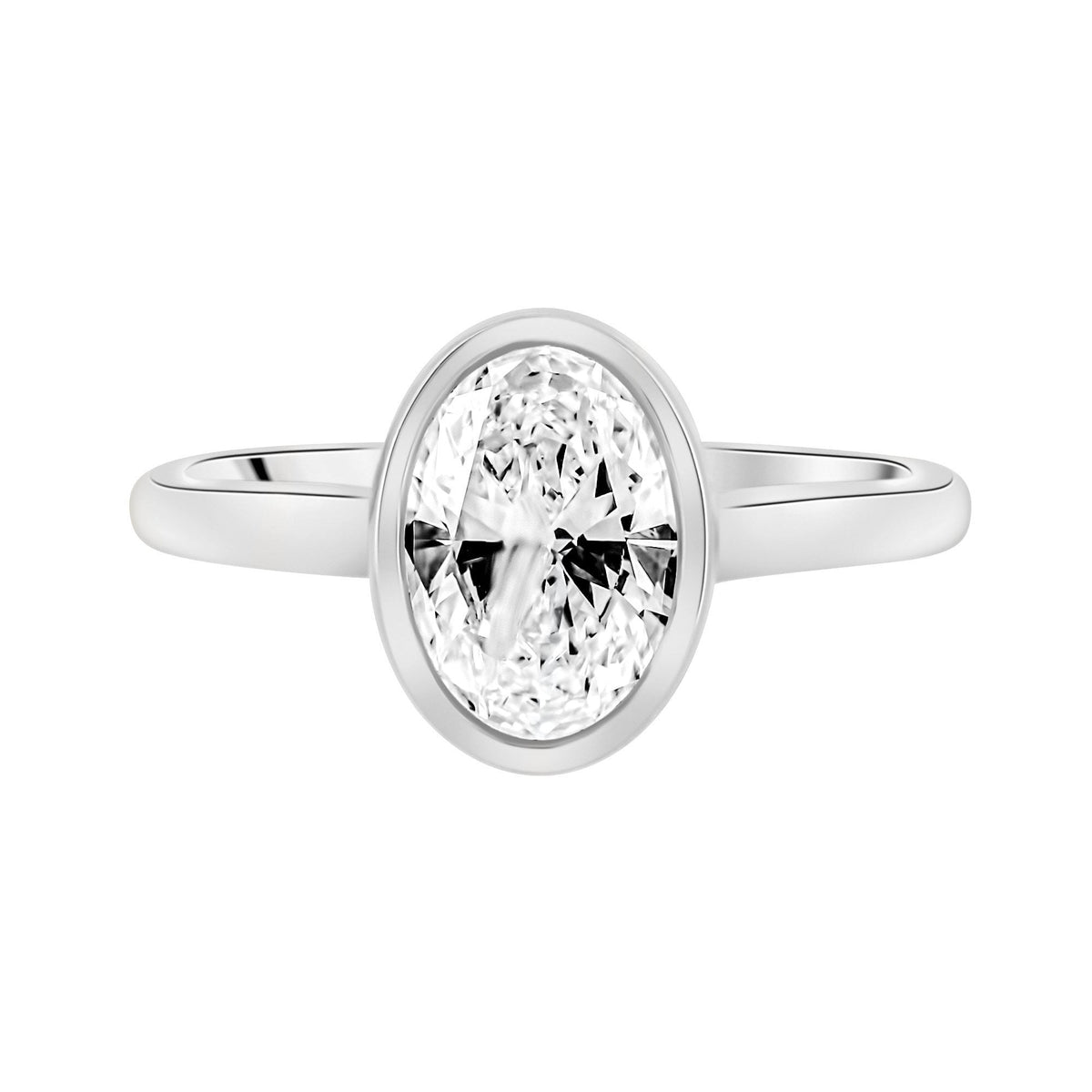 Lab Grown Platinum 2.04ct D Vvs2 Igi Oval Cut Diamond Ring