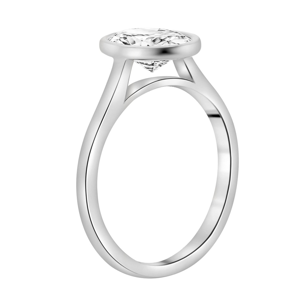 Lab grown platinum 2.04ct D VVS2 IGI oval cut diamond ring