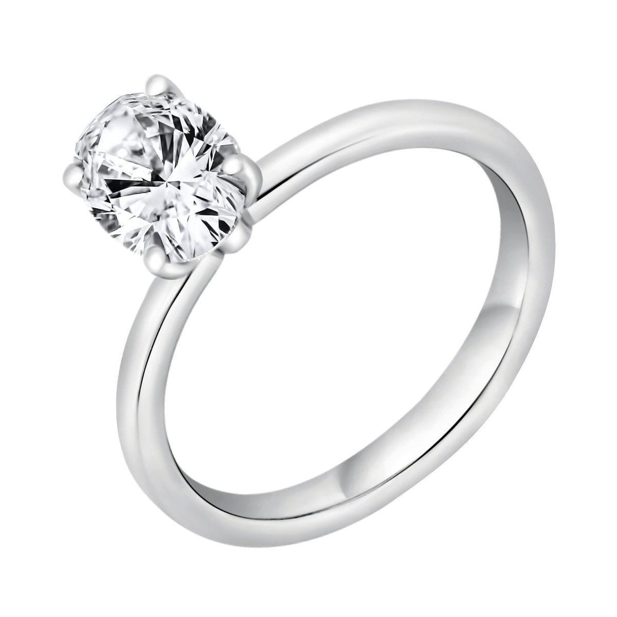 Lab grown platinum 2.00ct D VVS2 IGI oval cut diamond ring