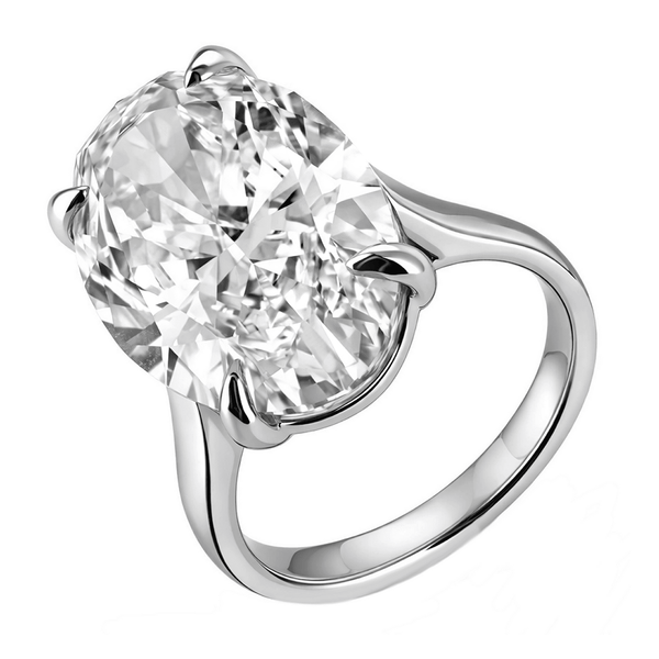 Lab grown platinum 15.03ct E VVS2 IGI oval cut diamond ring