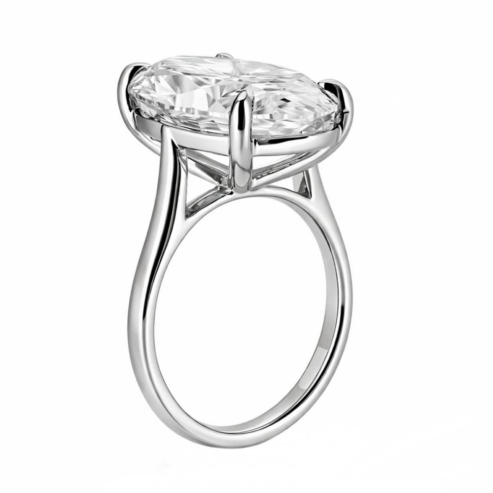 Lab grown platinum 15.03ct E VVS2 IGI oval cut diamond ring