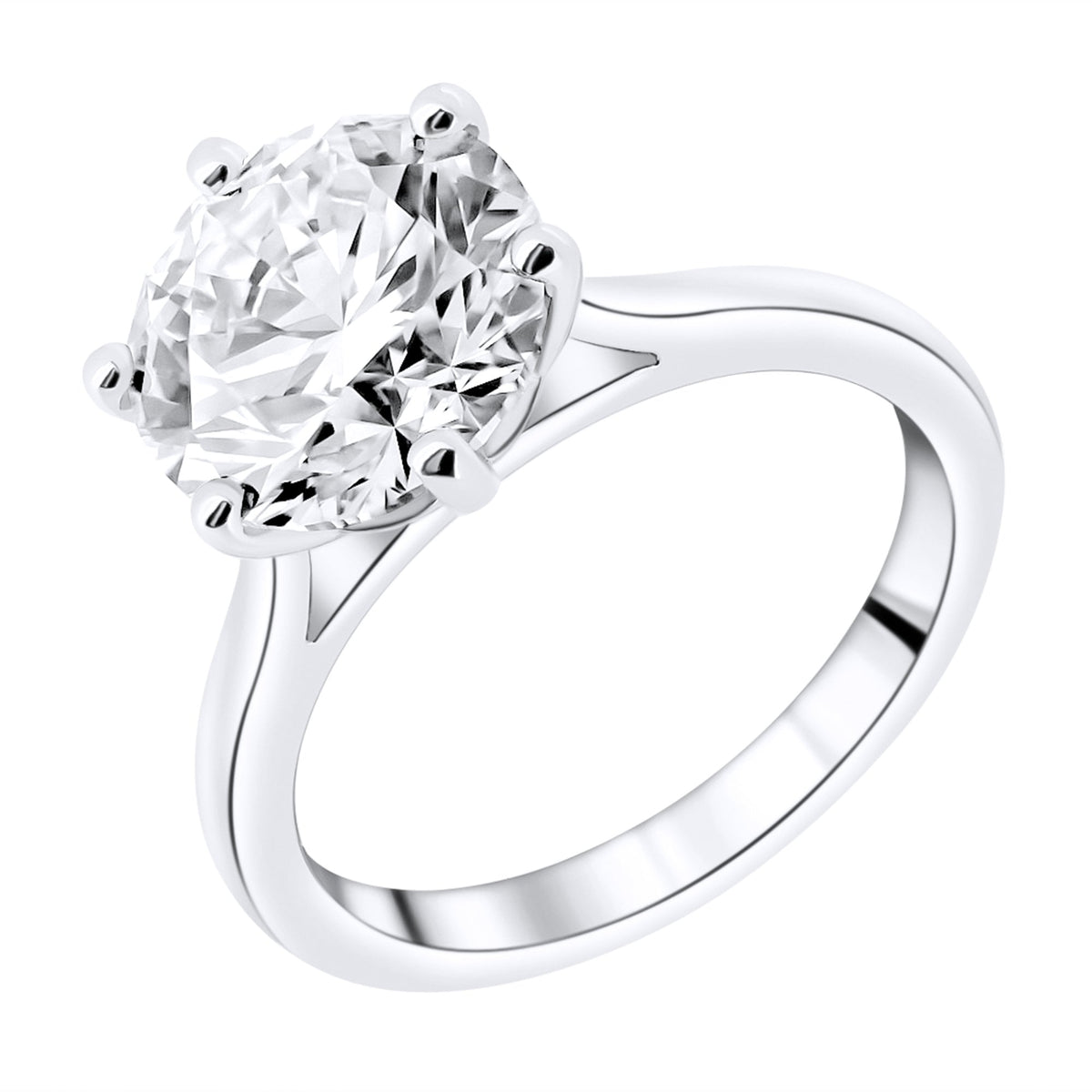 Platinum 4.53ct G VS2 IGL round brilliant cut diamond ring
