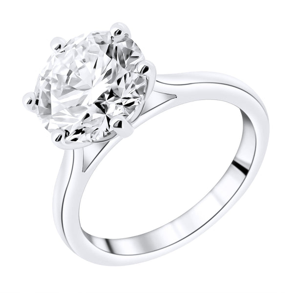 Platinum 4.53ct G VS2 IGL round brilliant cut diamond ring