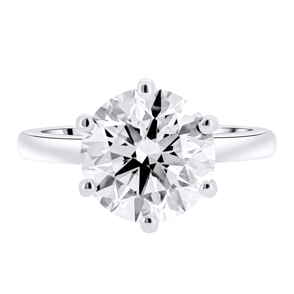 Platinum 4.53ct G VS2 IGL round brilliant cut diamond ring