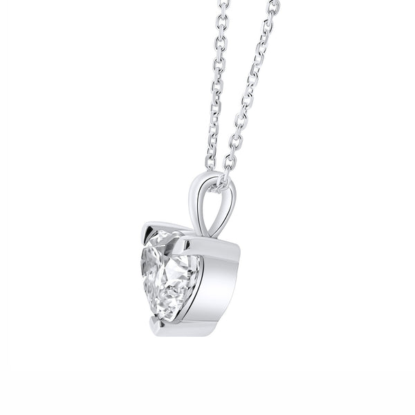 Lab grown platinum 2.04ct D VVS2 IGI heart cut diamond pendant