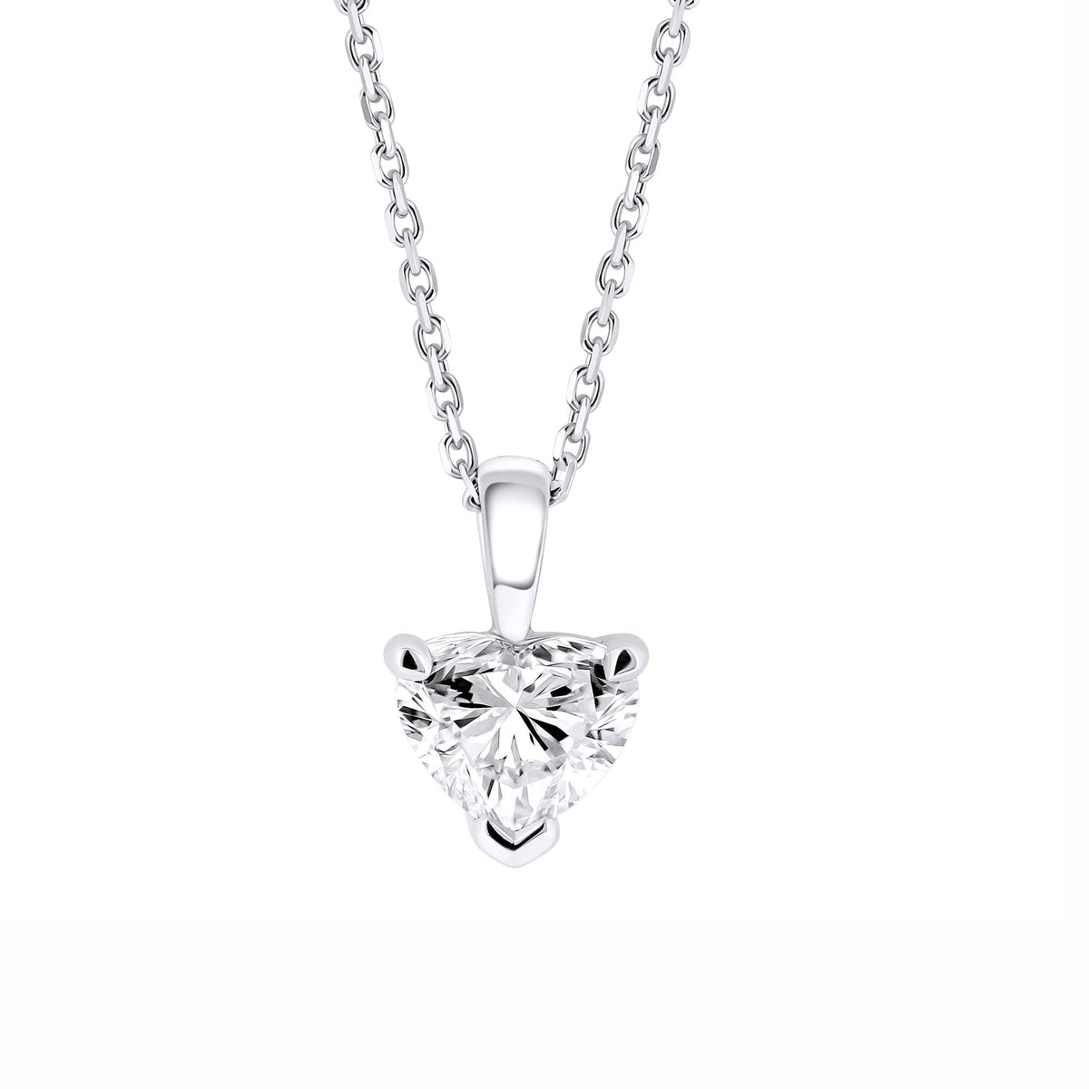 Lab grown platinum 1.02ct D VVS2 IGI heart cut diamond pendant