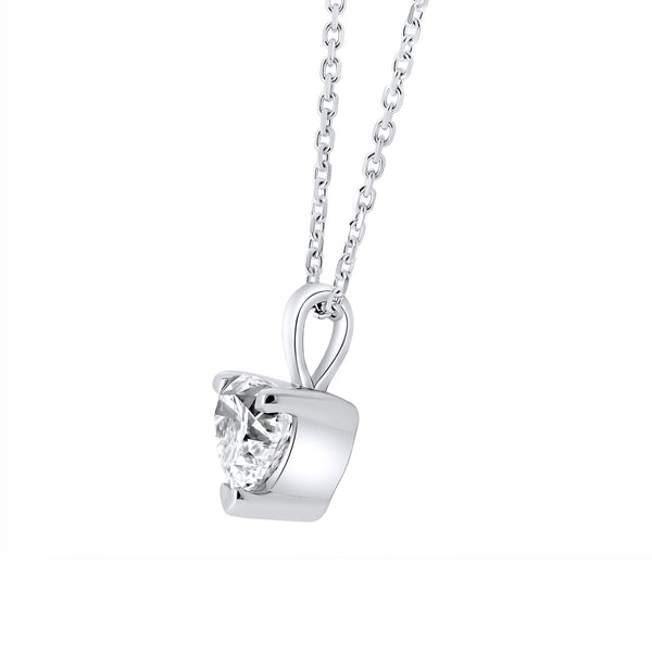 Lab grown platinum 1.02ct D VVS2 IGI heart cut diamond pendant