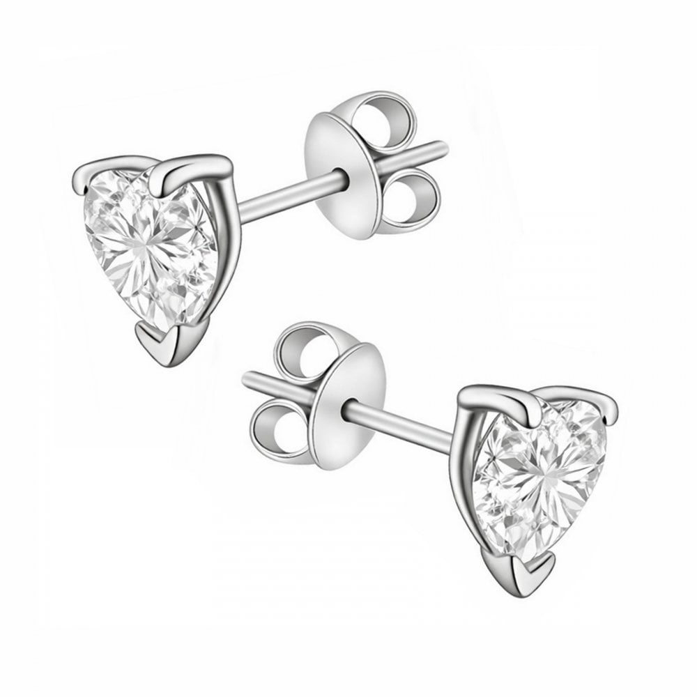 LG platinum 1.08ct D VVS2 IGI heart cut diamond stud earrings