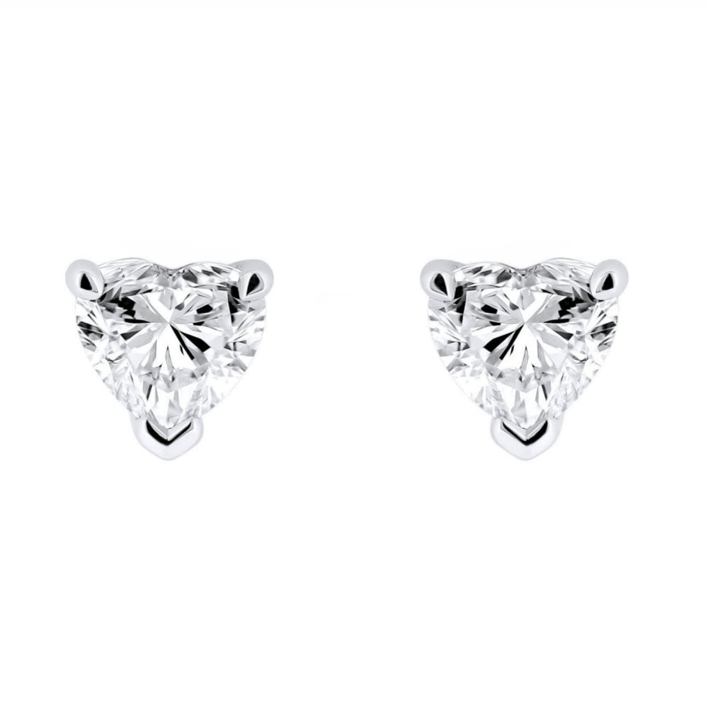 LG platinum 1.54ct D VVS2 IGI heart cut diamond stud earrings