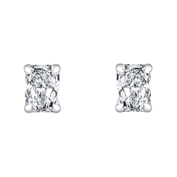 LG platinum 0.84ct D VVS2 IGI radiant cut diamond stud earrings