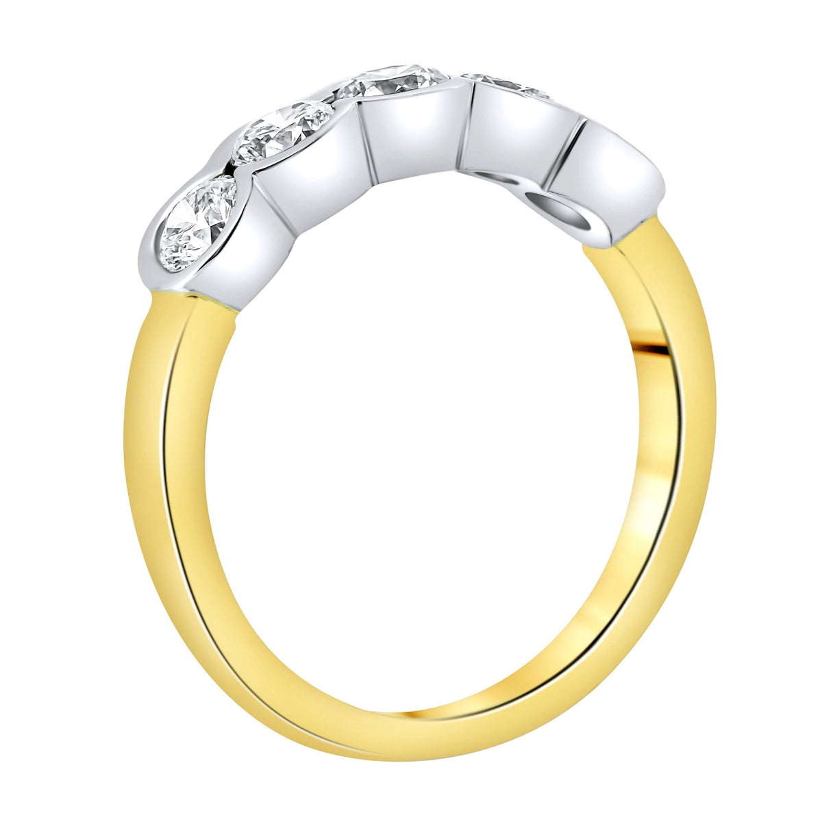 18ct yellow gold 1.25ct round brilliant cut 5 stone ring