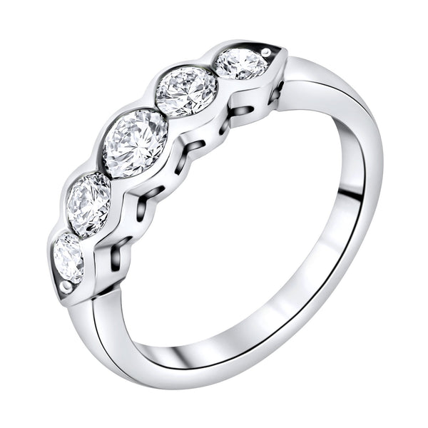 Platinum 1.00ct round brilliant diamond 5 stone ring