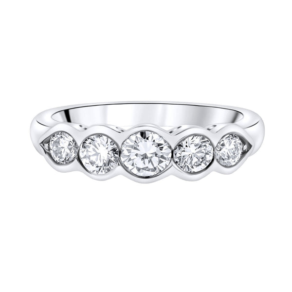 Platinum 1.00ct round brilliant diamond 5 stone ring