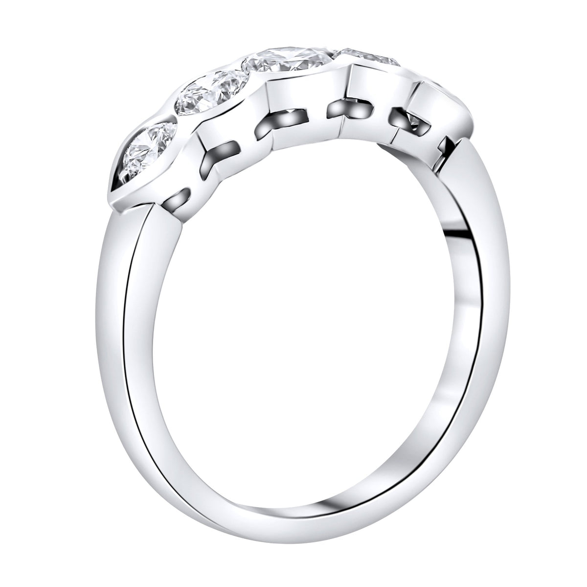 Platinum 1.00ct round brilliant diamond 5 stone ring