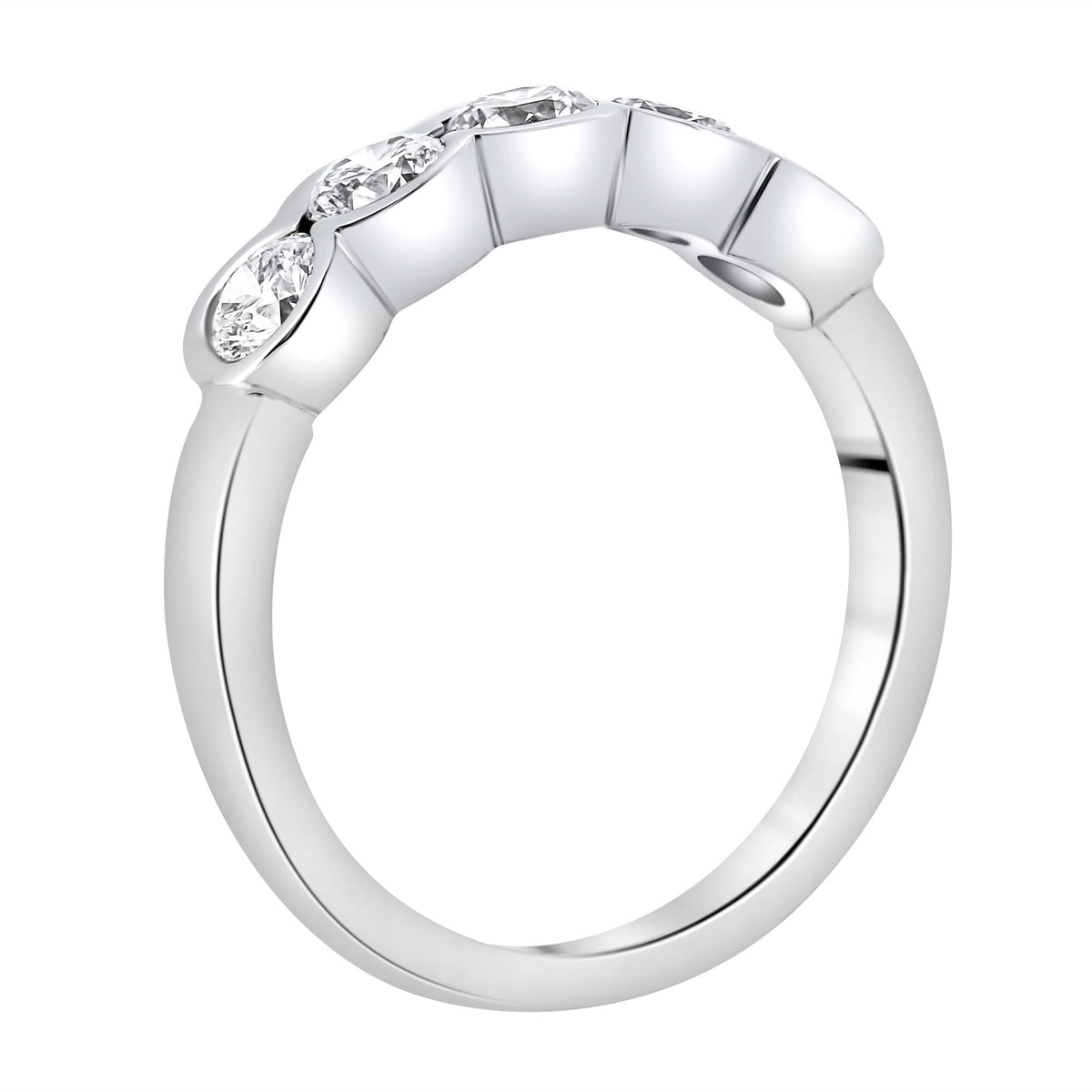 Platinum 1.25ct round brilliant cut diamond 5 stone ring