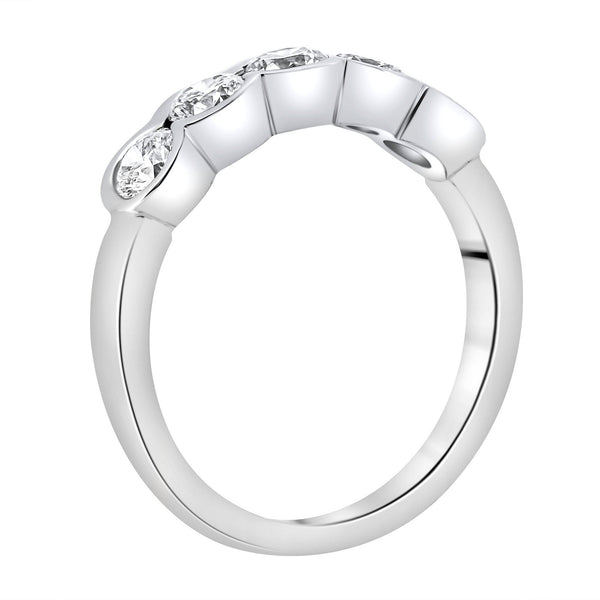 Platinum 1.25ct round brilliant cut diamond 5 stone ring