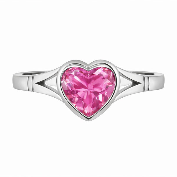 9ct white gold 8mm x 8mm heart pink topaz ring