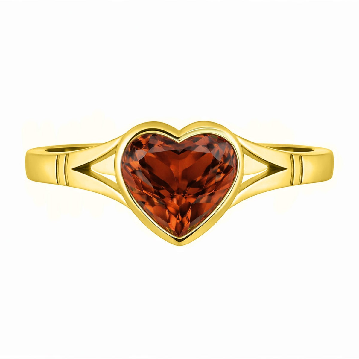 9ct white gold 8mm x 8mm heart garnet ring