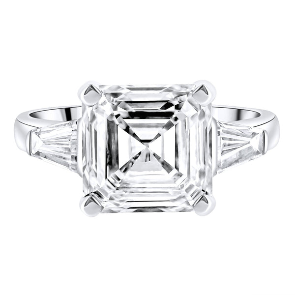Lab grown platinum 5.08ct D VVS2 IGI asscher cut diamond ring