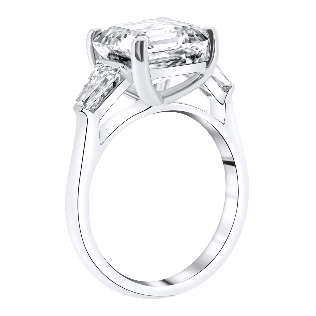 Lab grown platinum 5.08ct D VVS2 IGI asscher cut diamond ring
