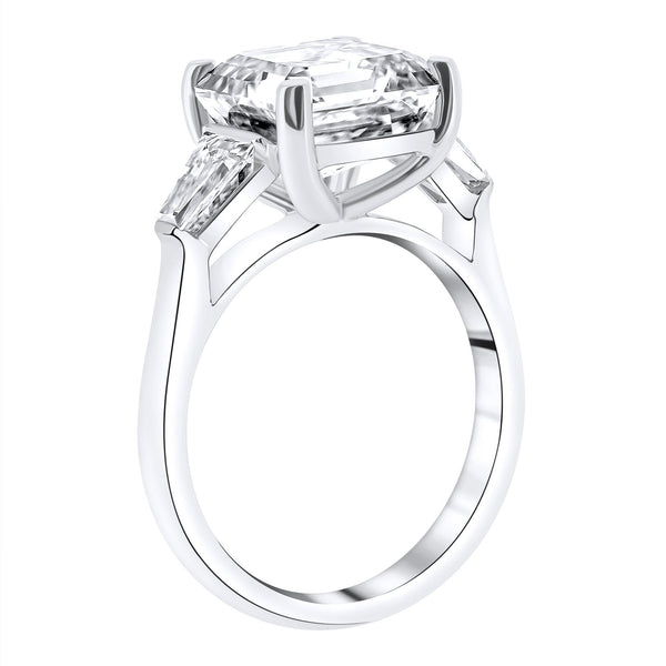 Lab grown platinum 5.08ct D VVS2 IGI asscher cut diamond ring
