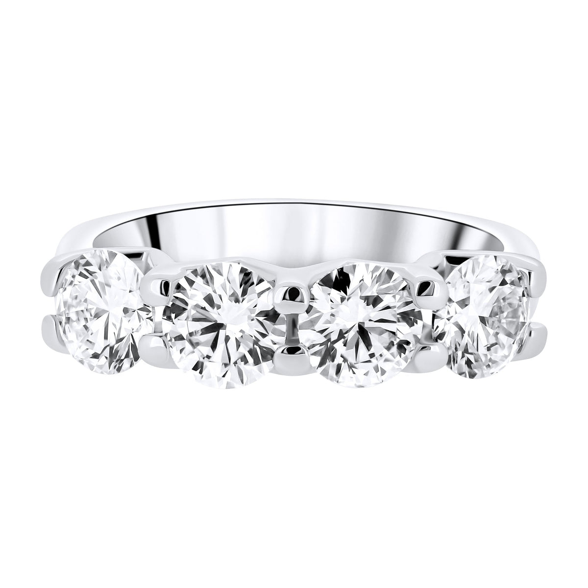 Lab grown platinum 2.04ct D VVS2 IGI round diamond 4 stone ring