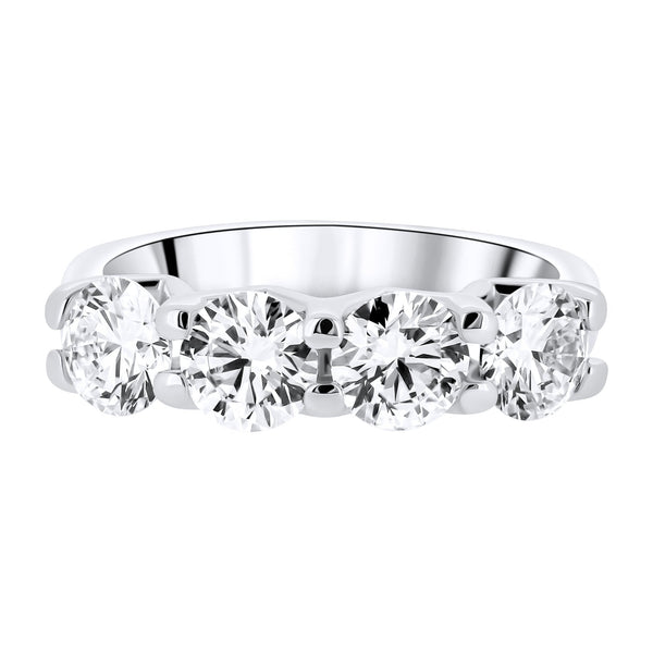Lab grown platinum 2.04ct D VVS2 IGI round diamond 4 stone ring