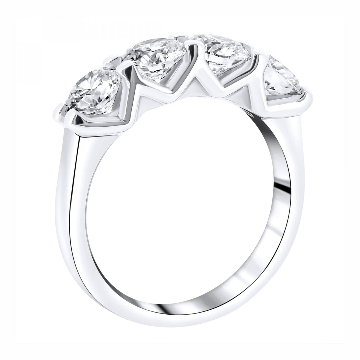 Lab grown platinum 2.04ct D VVS2 IGI round diamond 4 stone ring