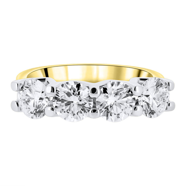 LG 18ct yellow gold 2.52ct D VVS2 IGI round diamond 4 stone ring