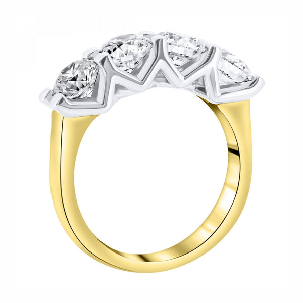 LG 18ct yellow gold 2.52ct D VVS2 IGI round diamond 4 stone ring