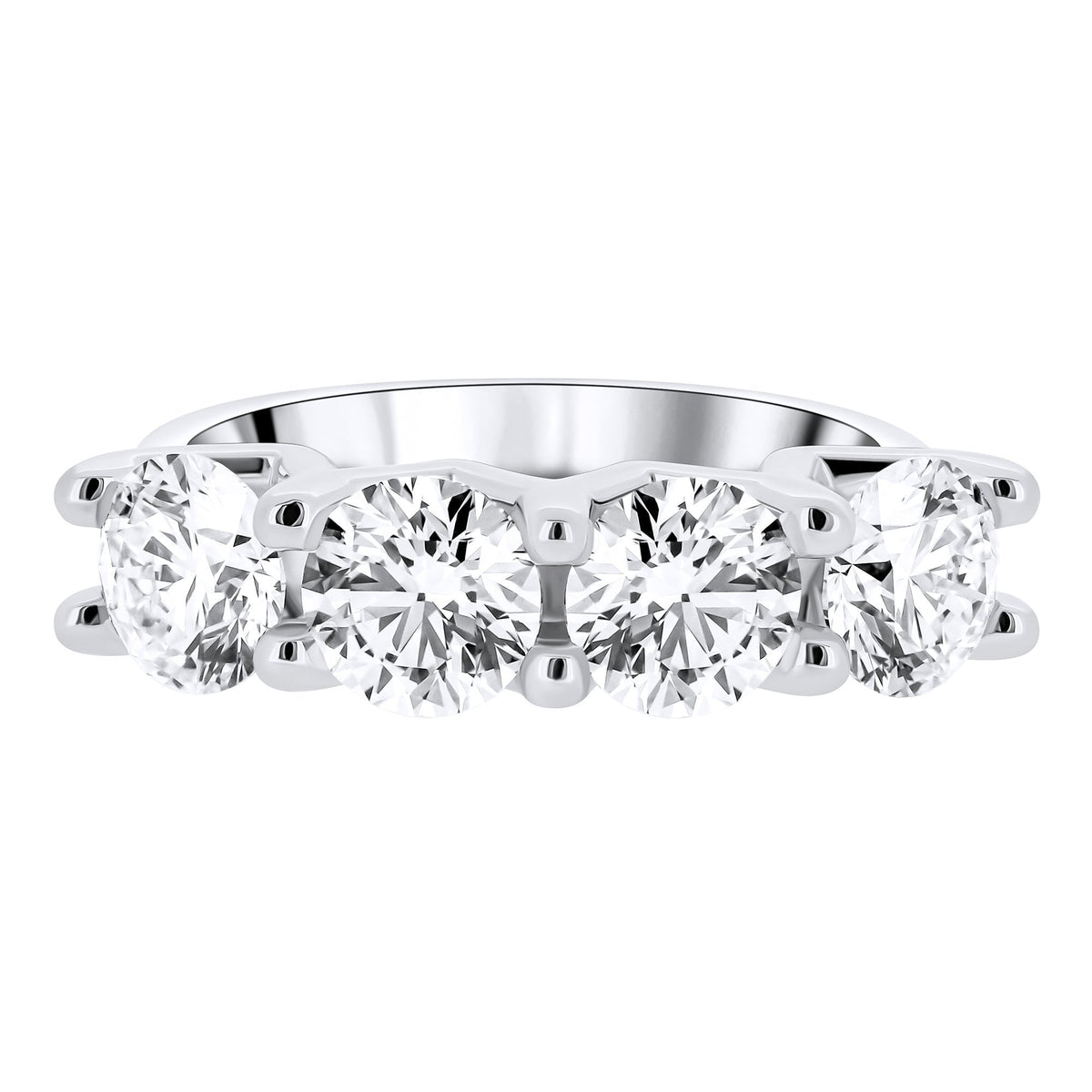 Lab grown platinum 3.28ct D VVS2 IGI round diamond 4 stone ring