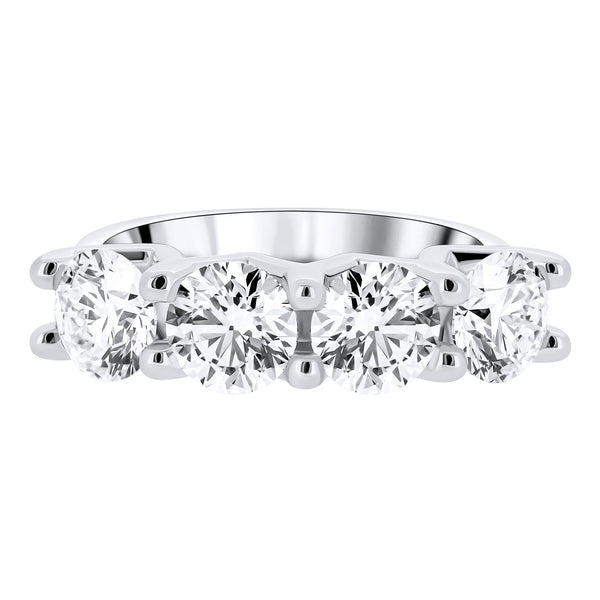 Lab grown platinum 3.28ct D VVS2 IGI round diamond 4 stone ring