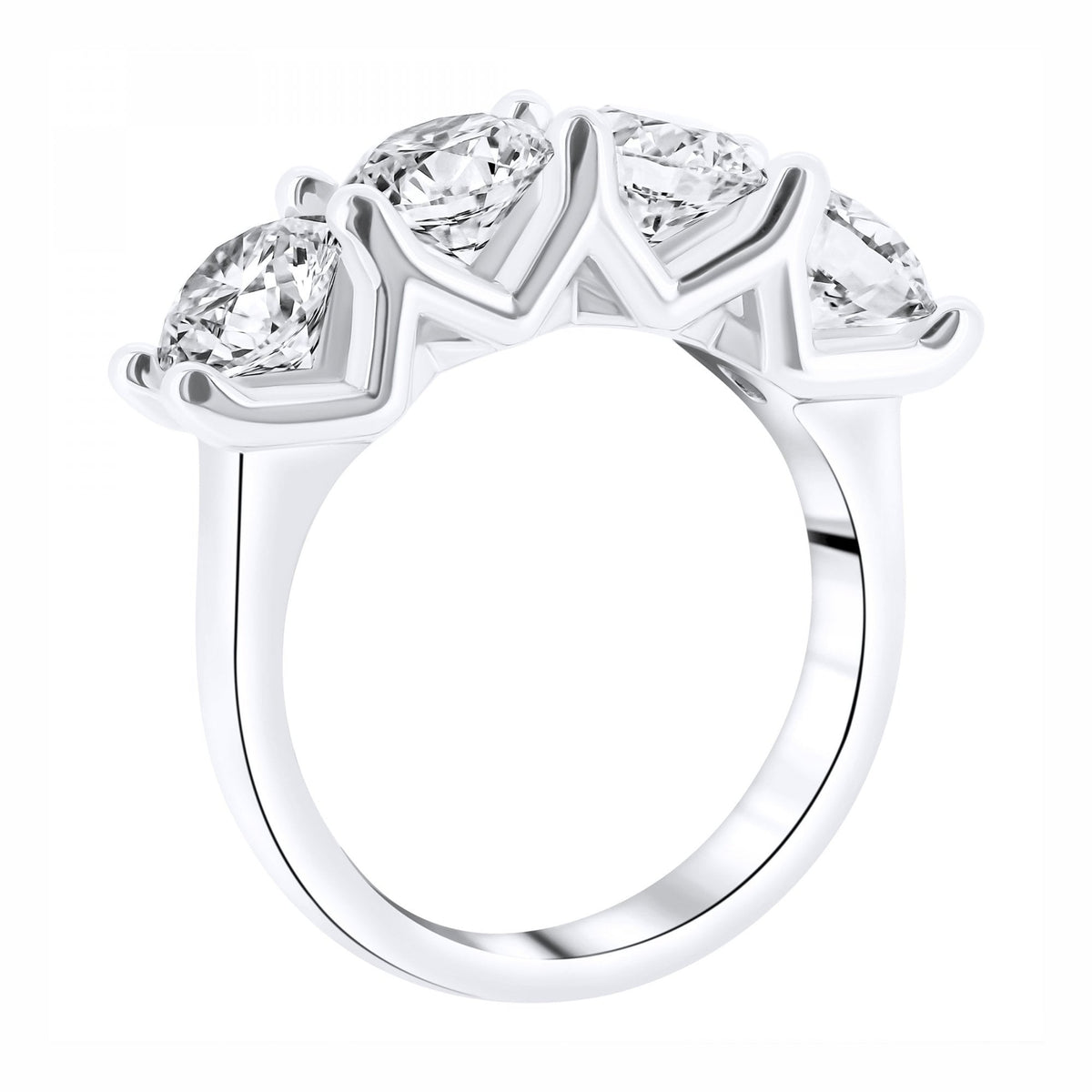 Lab grown platinum 3.28ct D VVS2 IGI round diamond 4 stone ring