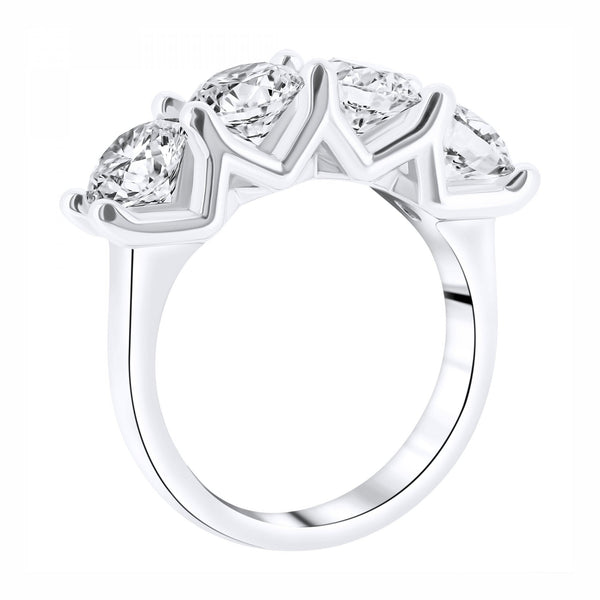 Lab grown platinum 3.28ct D VVS2 IGI round diamond 4 stone ring