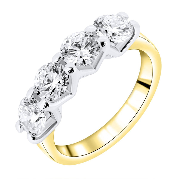 LG 18ct yellow gold 1.72ct D VVS2 IGI round diamond 4 stone ring