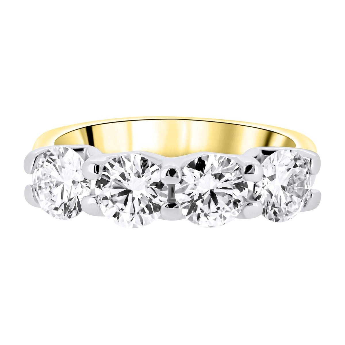 LG 18ct yellow gold 1.72ct D VVS2 IGI round diamond 4 stone ring