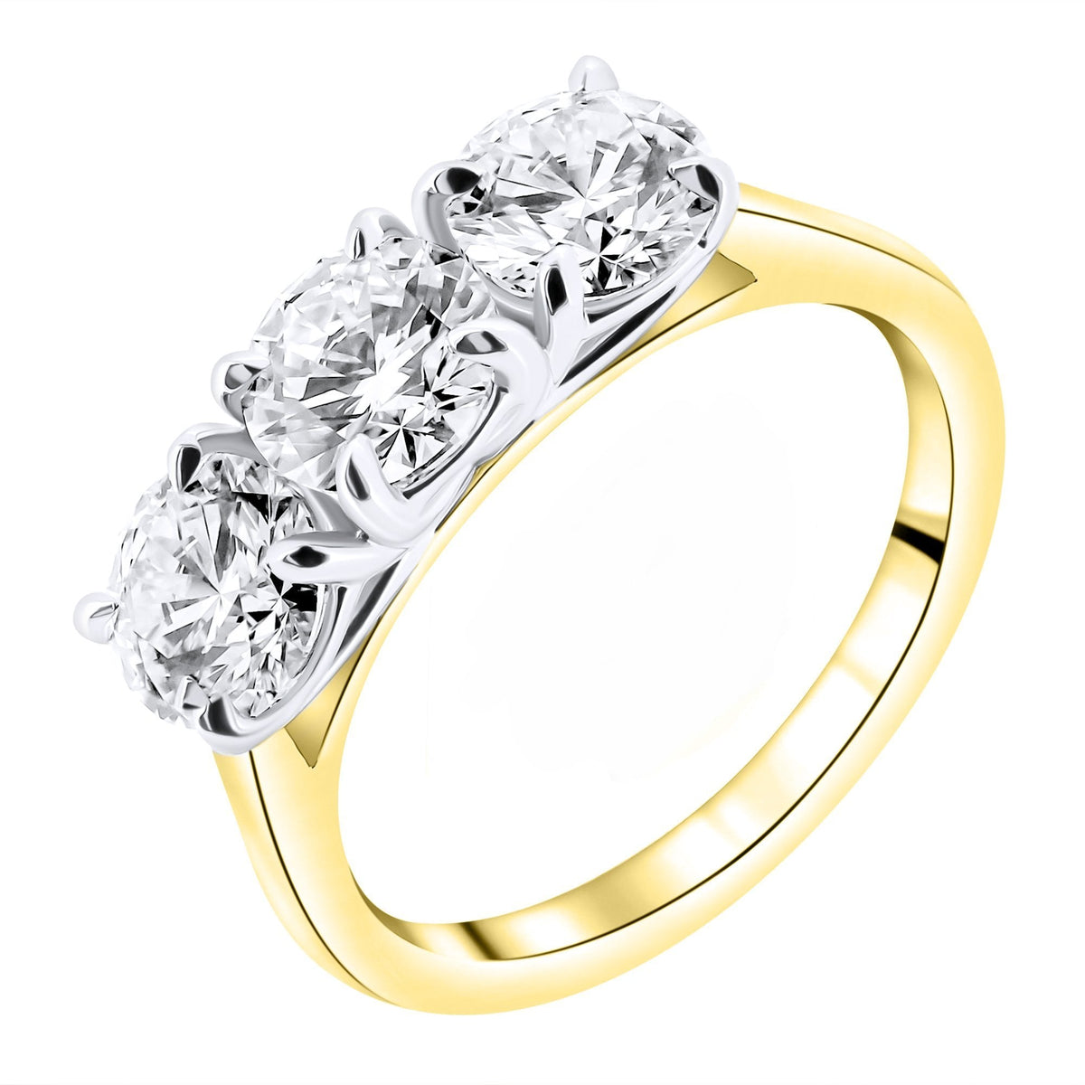 Lab grown 18ct yellow gold 2.25ct D VVS2 IGI round diamond ring