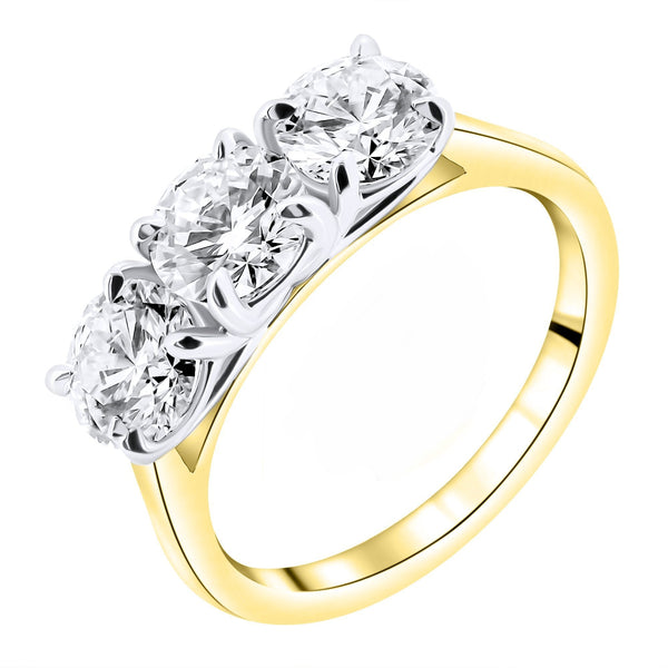 Lab grown 18ct yellow gold 2.25ct D VVS2 IGI round diamond ring