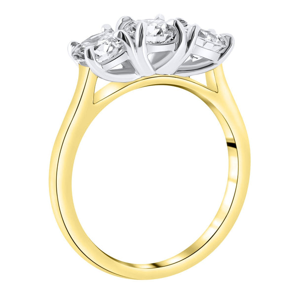 Lab grown 18ct yellow gold 2.25ct D VVS2 IGI round diamond ring