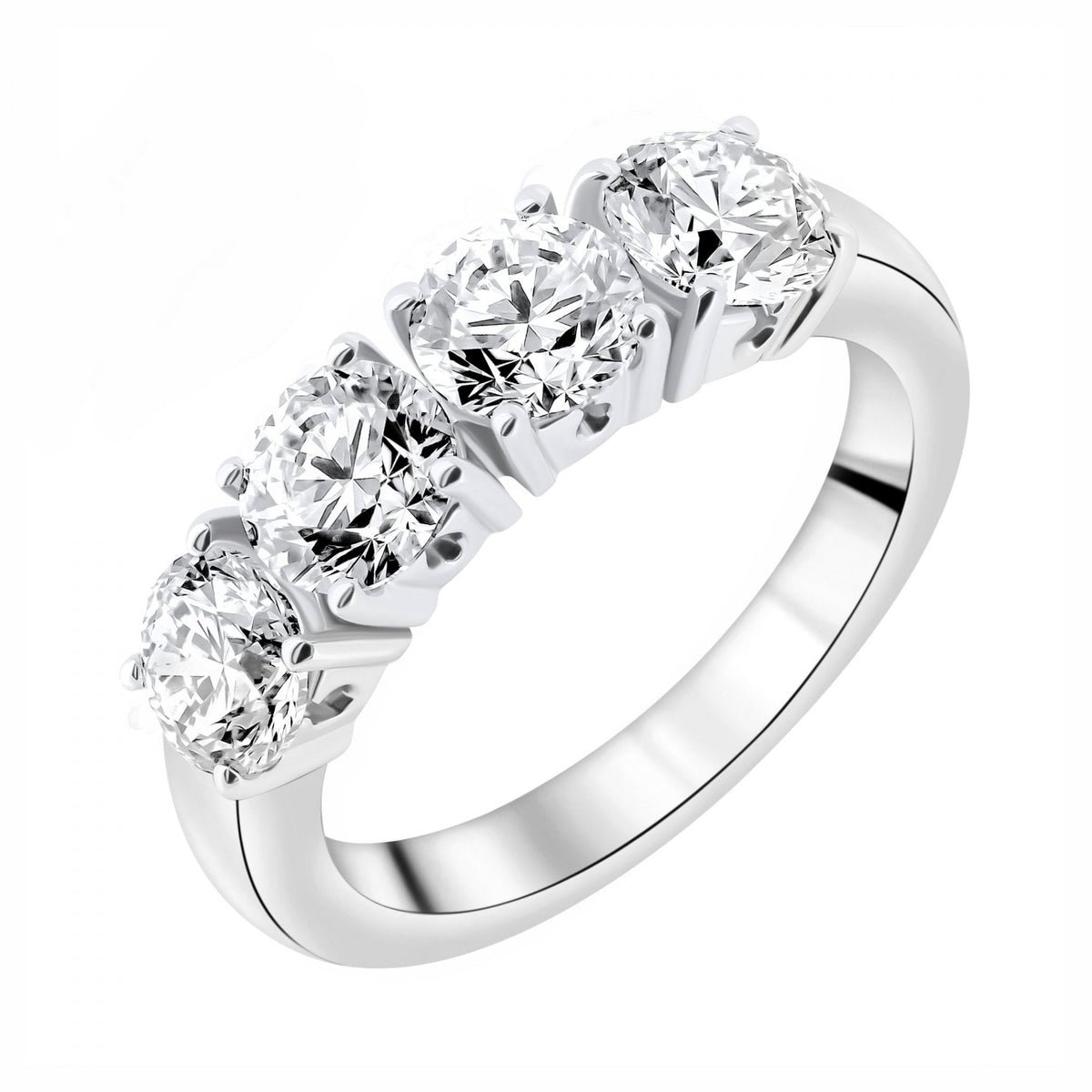 Platinum 2.50ct F VS2 GIA round brilliant diamond 4 stone ring
