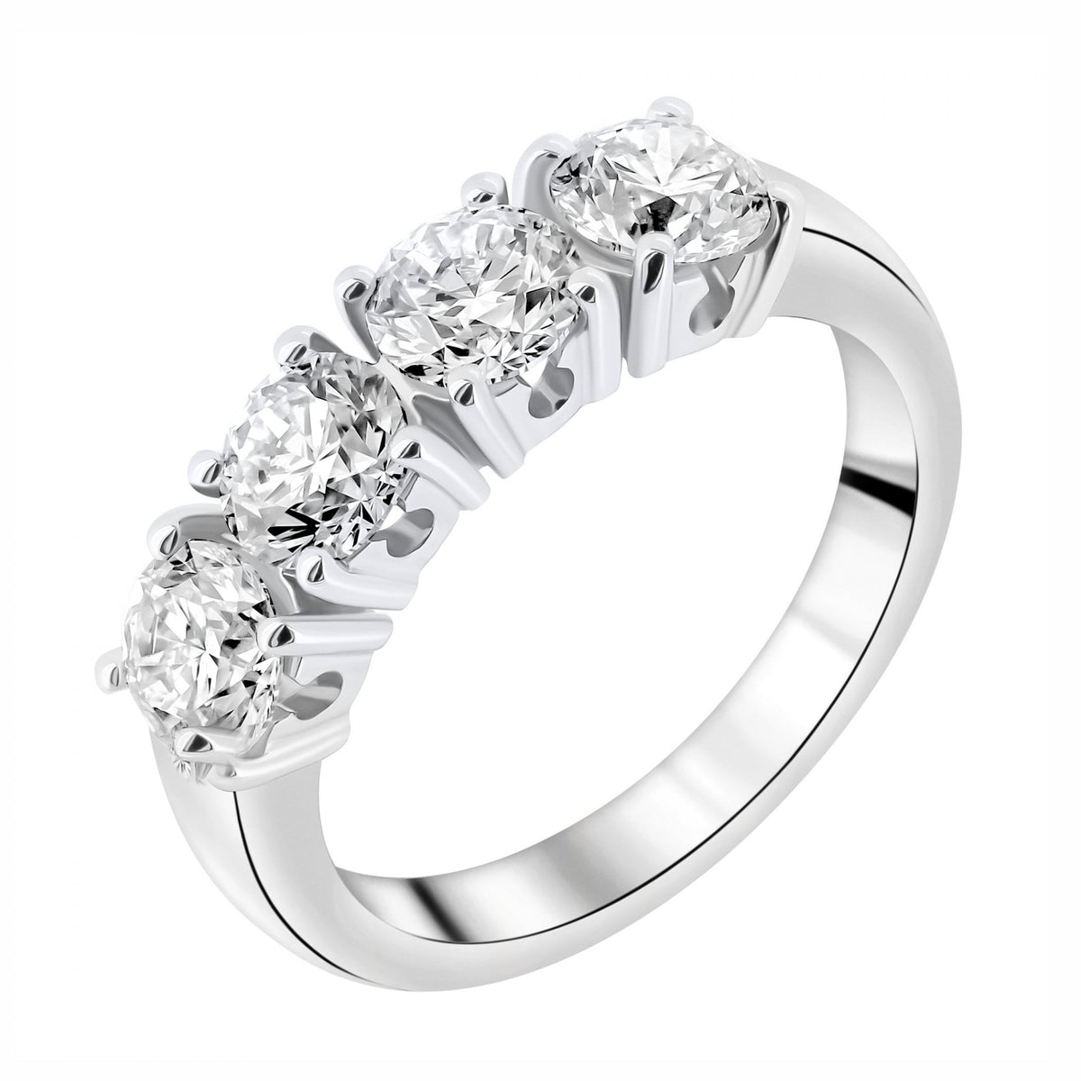 Platinum 2.00ct F VS2 GIA round brilliant diamond 4 stone ring